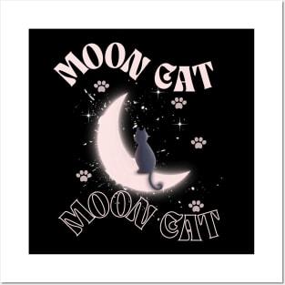 Moon Cat, Cat on the moon Posters and Art